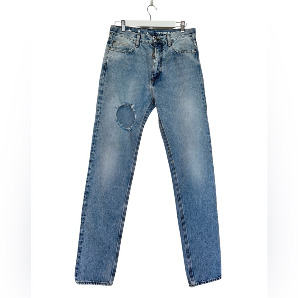Off White Joseph Slim Meteor Straight Non Stretch Denim Jeans Dirty Blue Size 32